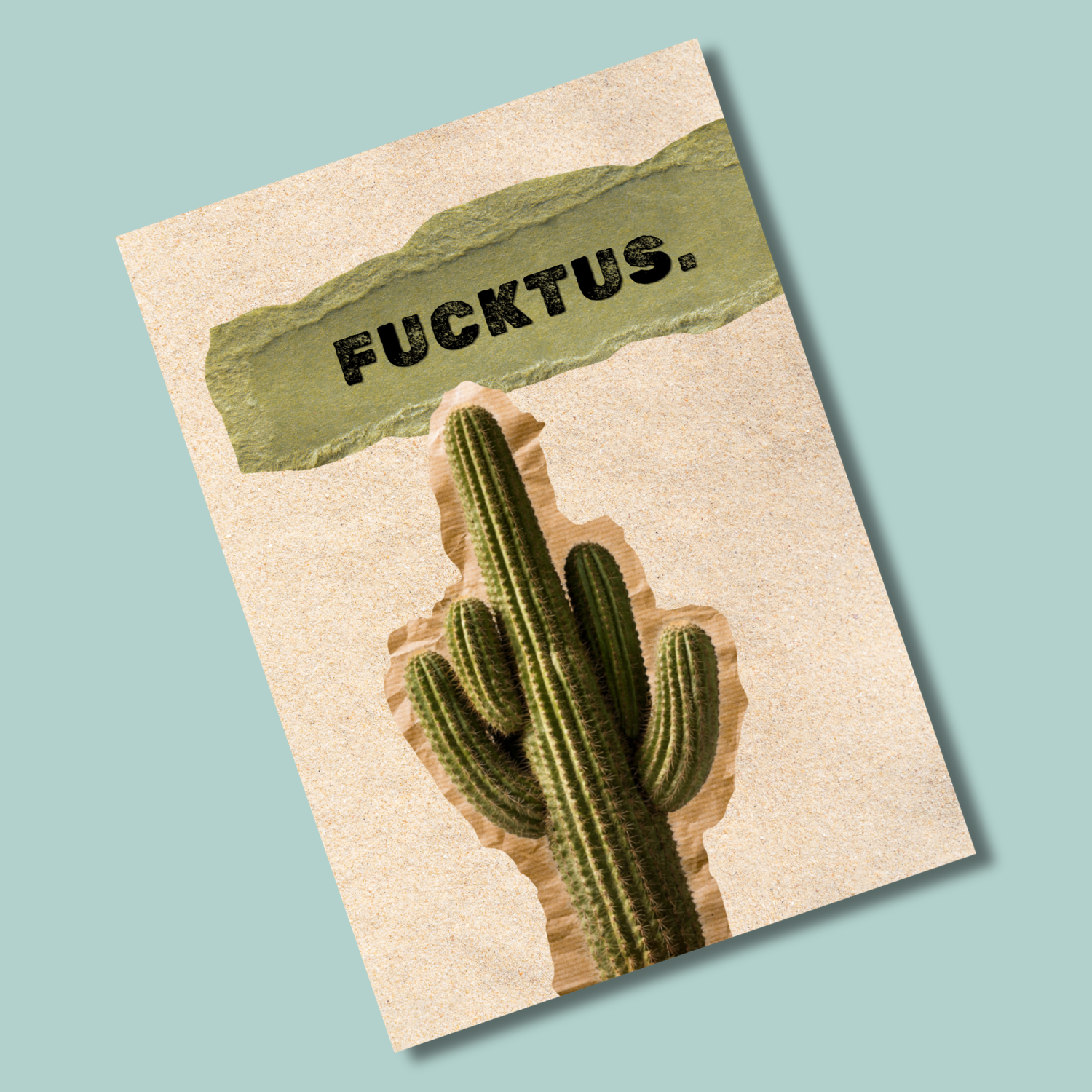 Postkarte: Fucktus – Freche Kaktus Karte mit Mittelfinger – Moos & Meer