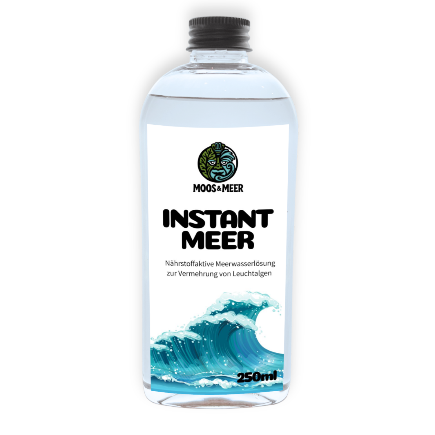 Sterile nährstoffaktive Meerwasserlösung für Dinoflagellaten und andere ähnliche Leuchtalgen in der 250ml Flasche.