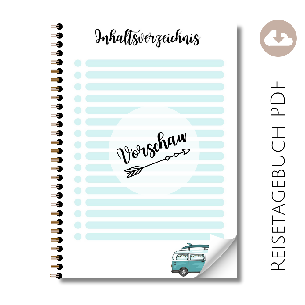 Reisetagebuch "Inhaltsverzeichnis" Van