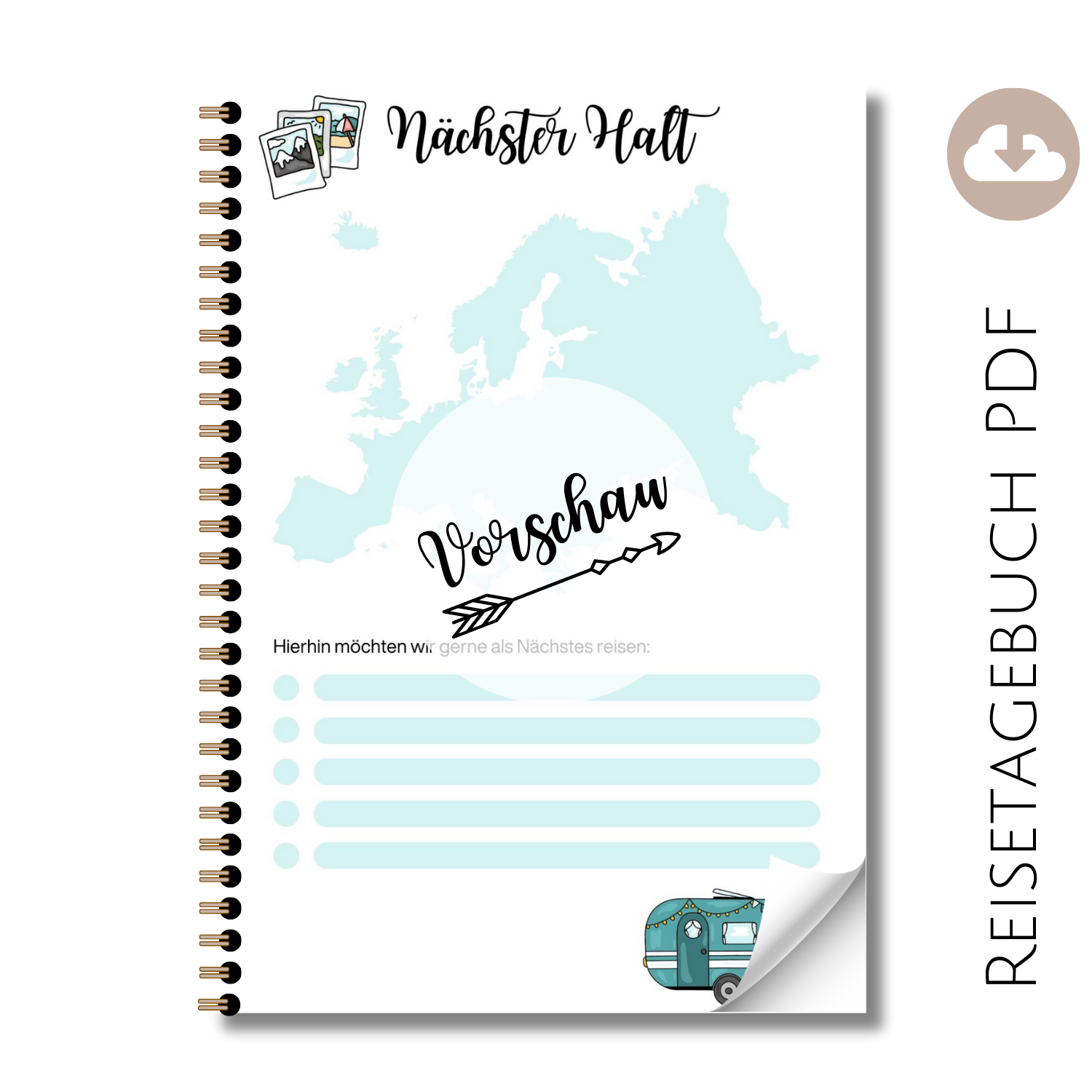 Reisetagebuch "Nächster Halt" Wohnwagen