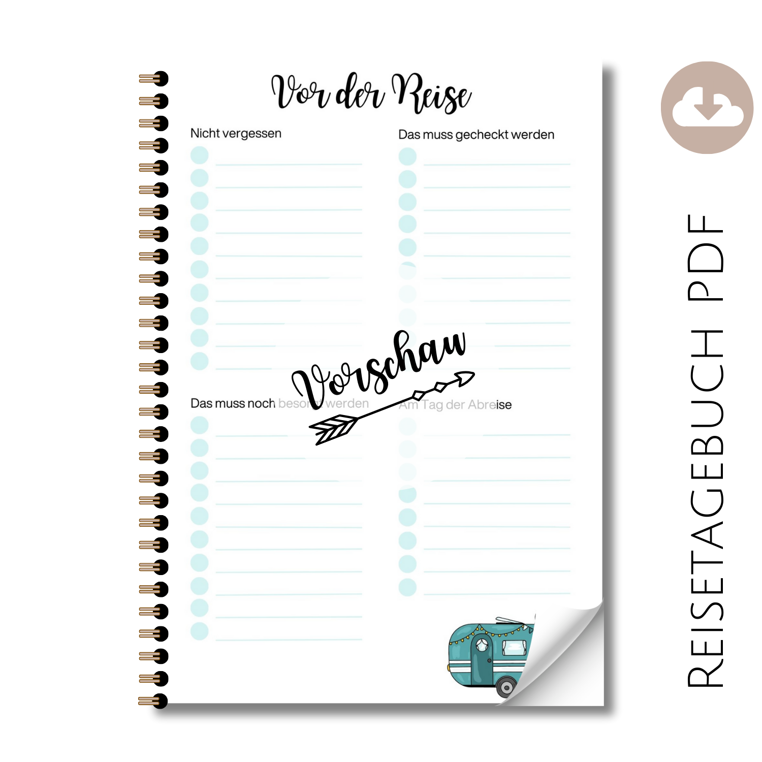 Reisetagebuch "Vor der Reise" Wohnwagen