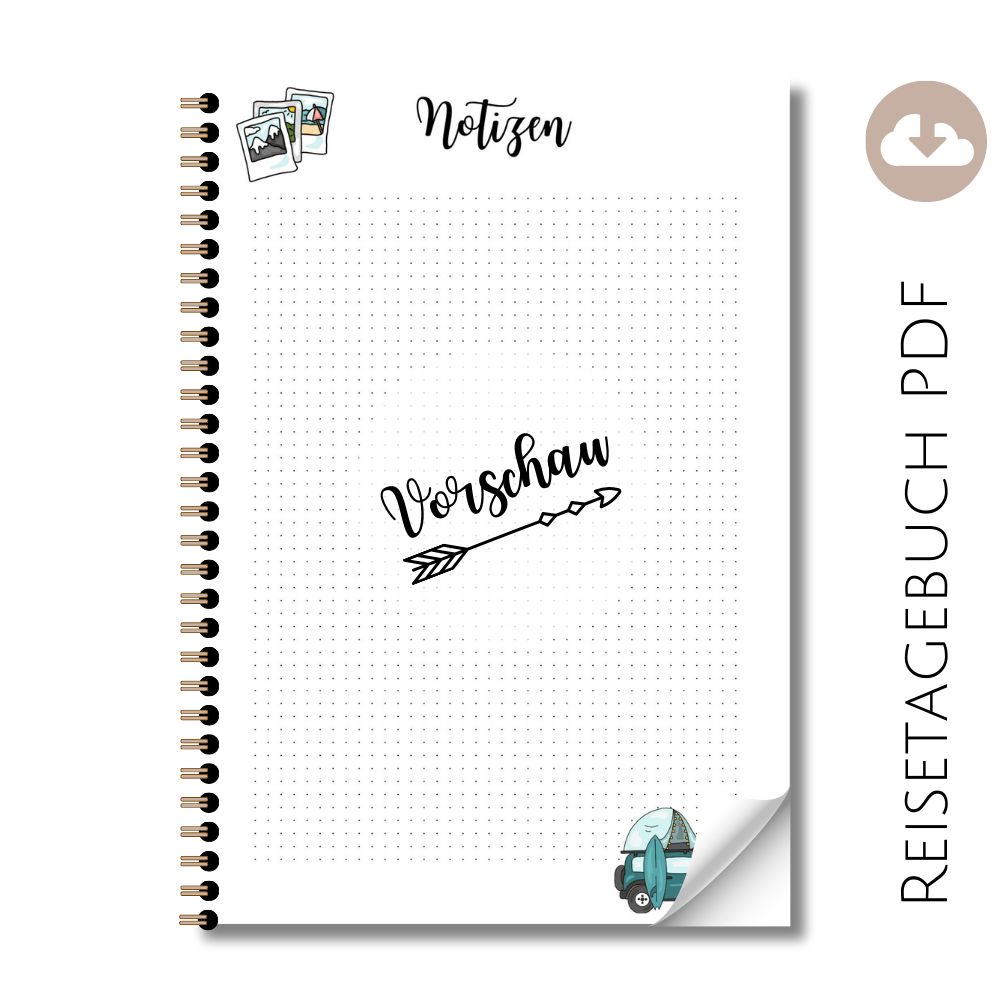 Reisetagebuch "Notizen" Dachzelt