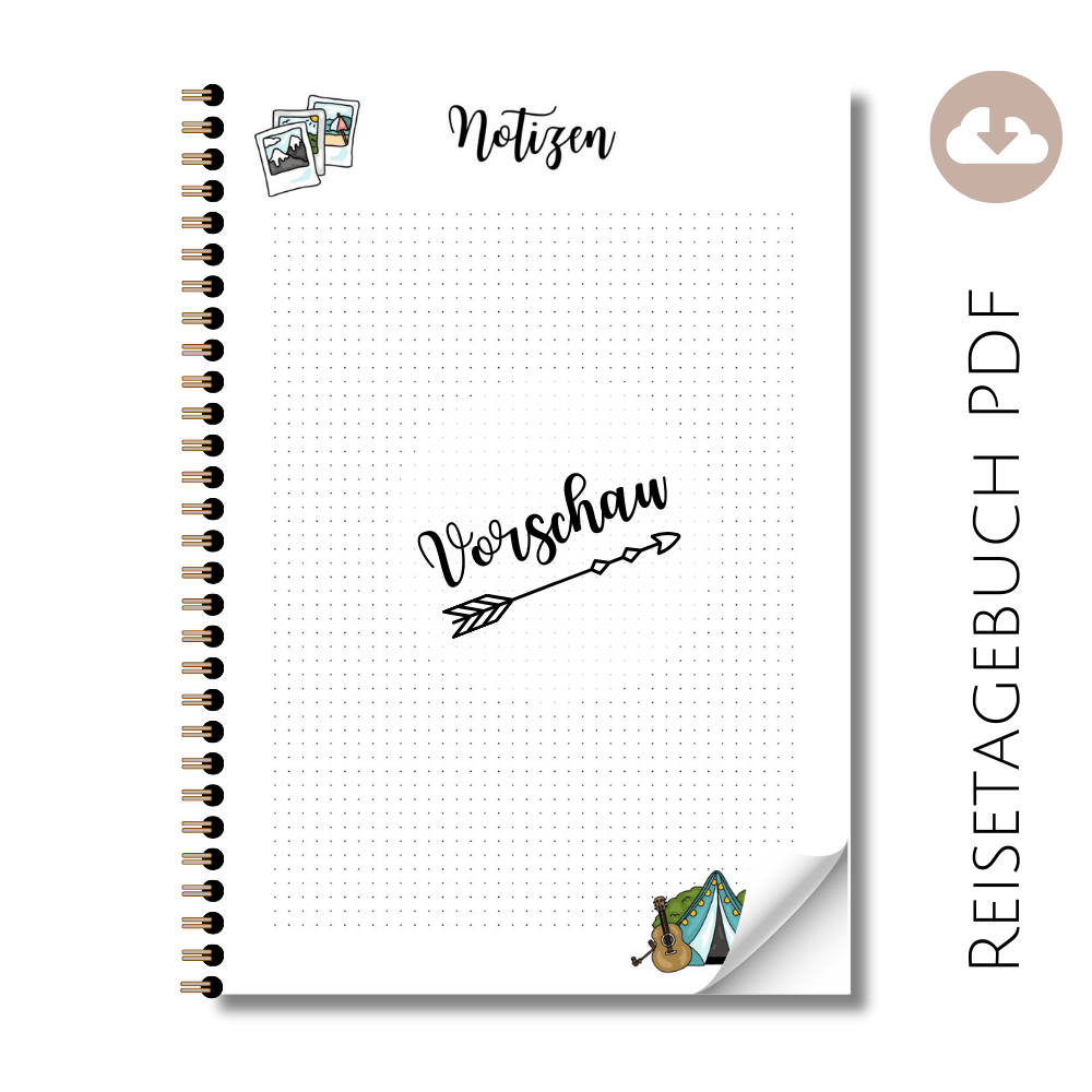 Reisetagebuch "Notizen" Zelt