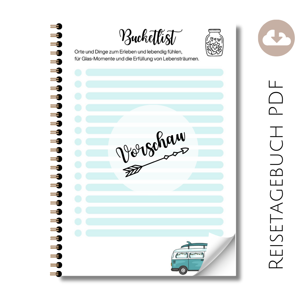 Reisetagebuch "Bucketlist" Van