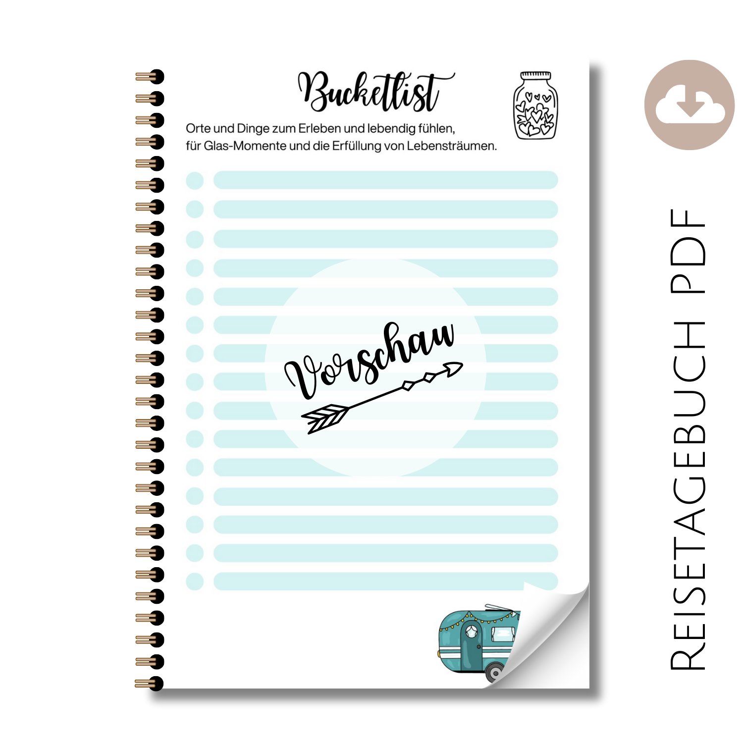 Reisetagebuch "Bucketlist" Wohnwagen