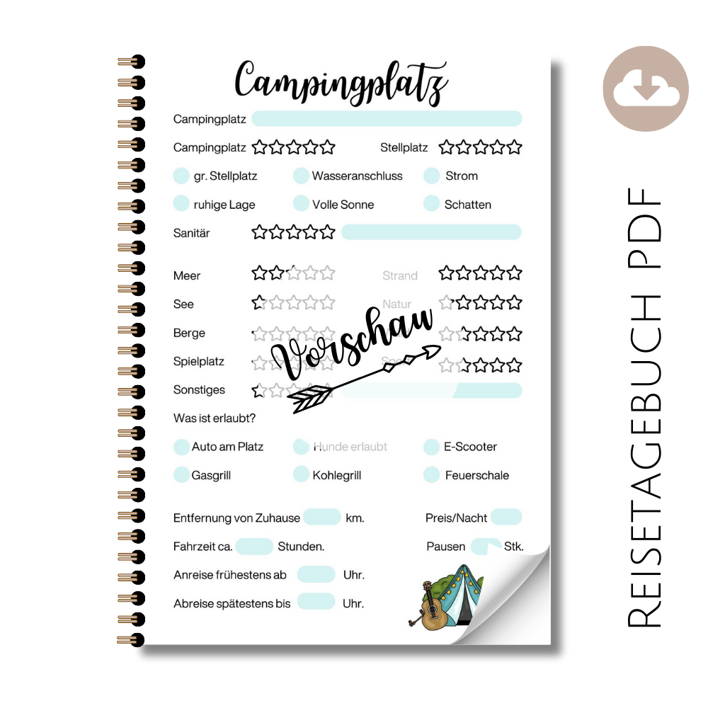Reisetagebuch "Campingplatz" Zelt