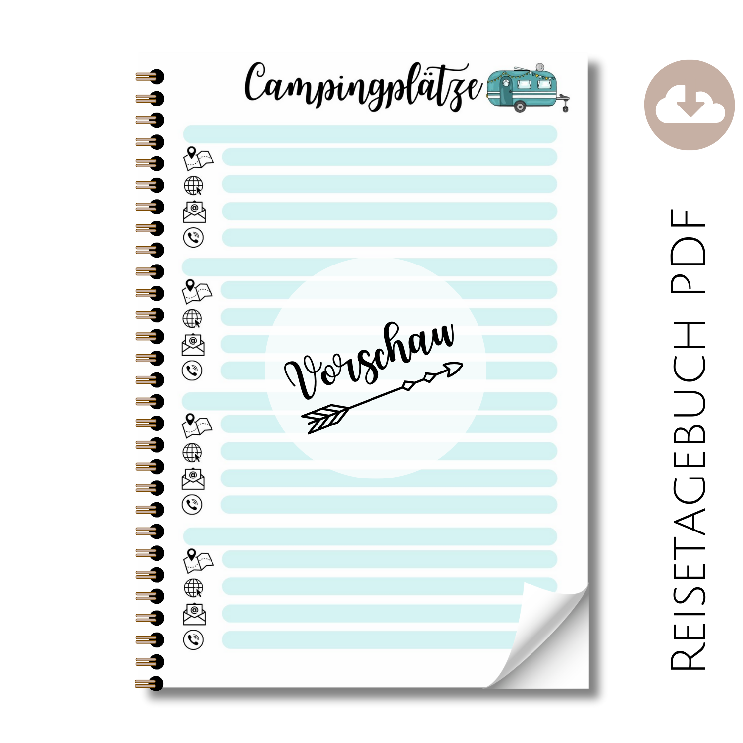 Reisetagebuch "Campingplatz Adressen" Wohnwagen