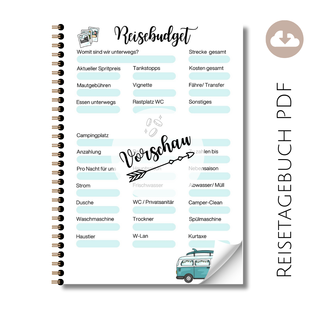Reisetagebuch "Reisebudget" Van