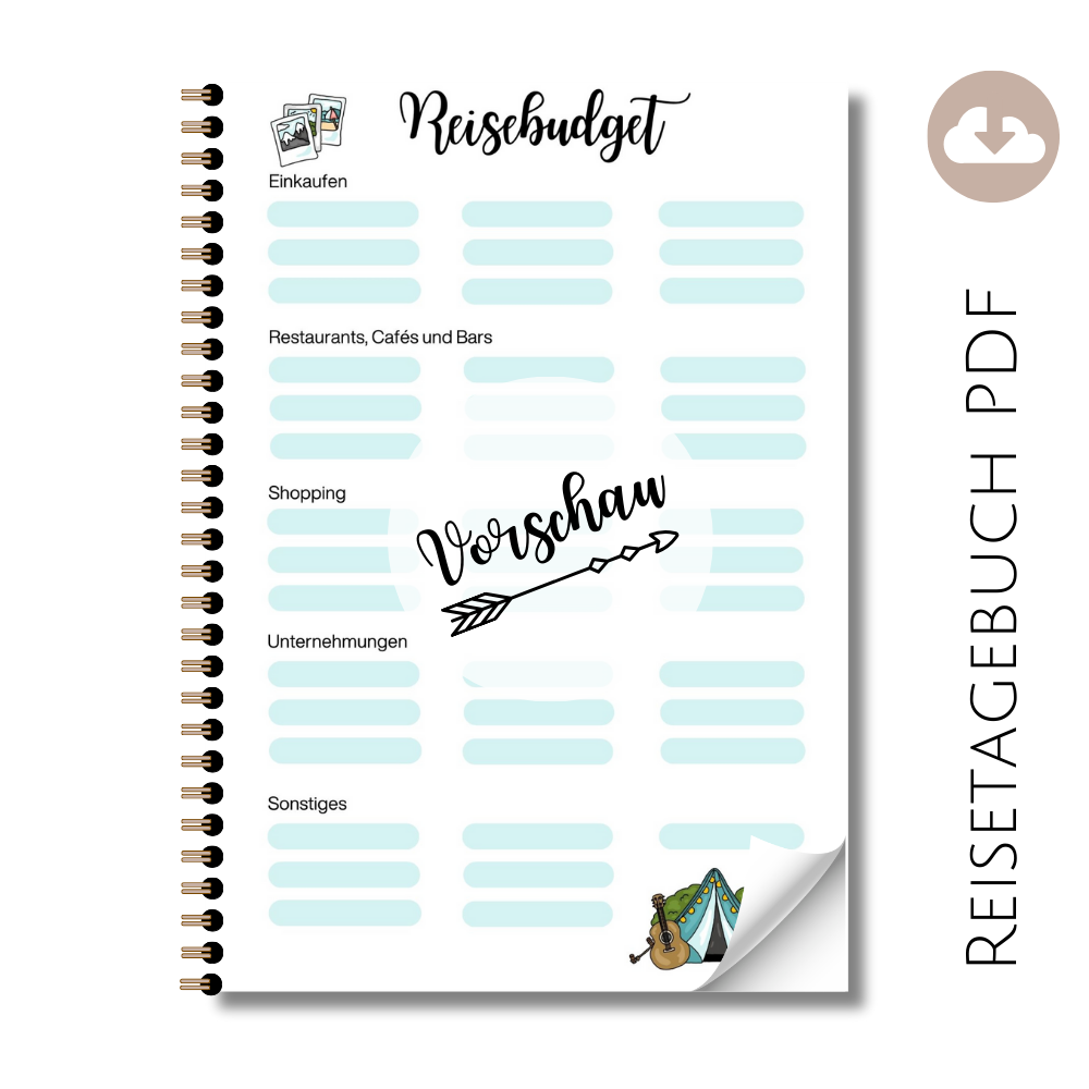 Reisetagebuch "Reisebudget" Zelt