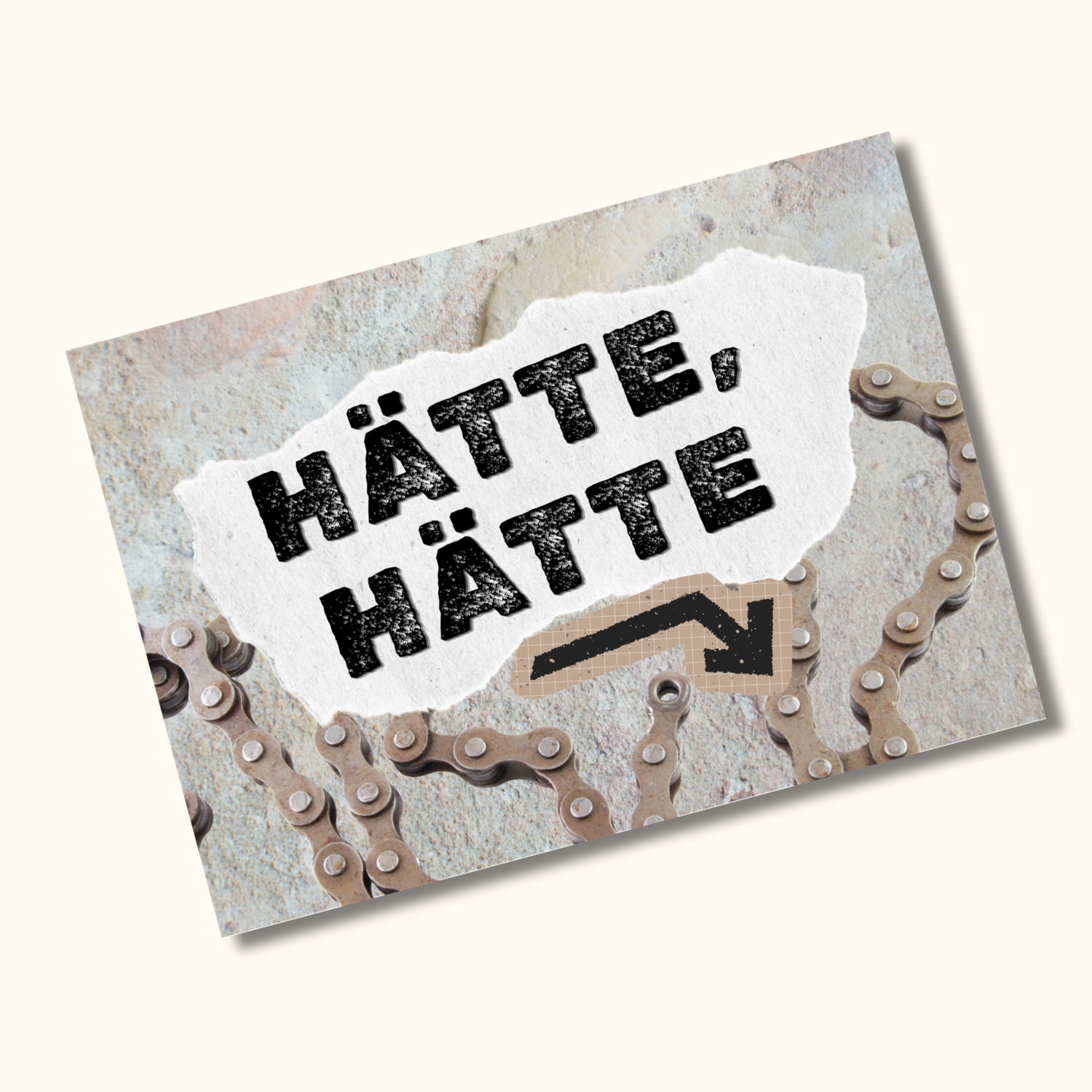Postkarte "Hätte, Hätte, Fahrradkette"
