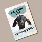 Postkarte "Ja, leck die Ziege ist das geil!"