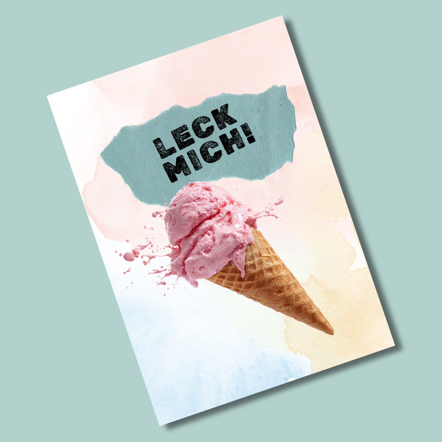Postkarte "Leck mich!" (Eis)