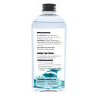 Rückseite der Instant Meer Flasche, zur Vermehrung von Dinoflagellaten (leuchtalgen) 