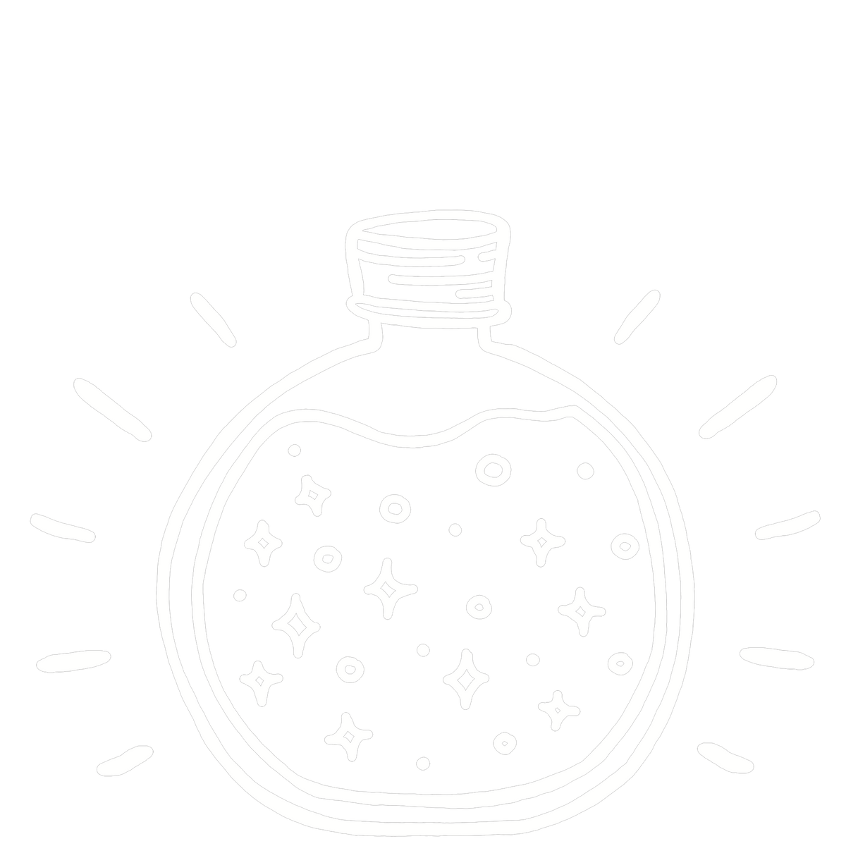 Icon Meeresleuchten in der Flasche weiß 