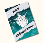 Postkarte "Mein Mittelfinger grüßt dich"