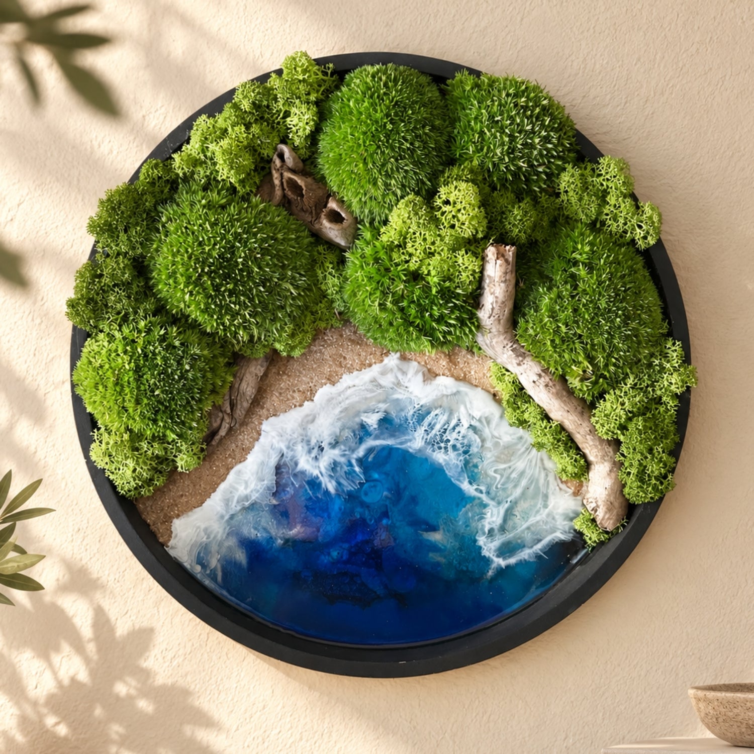 Moosbild "Urwald am Meer" Ø 30cm