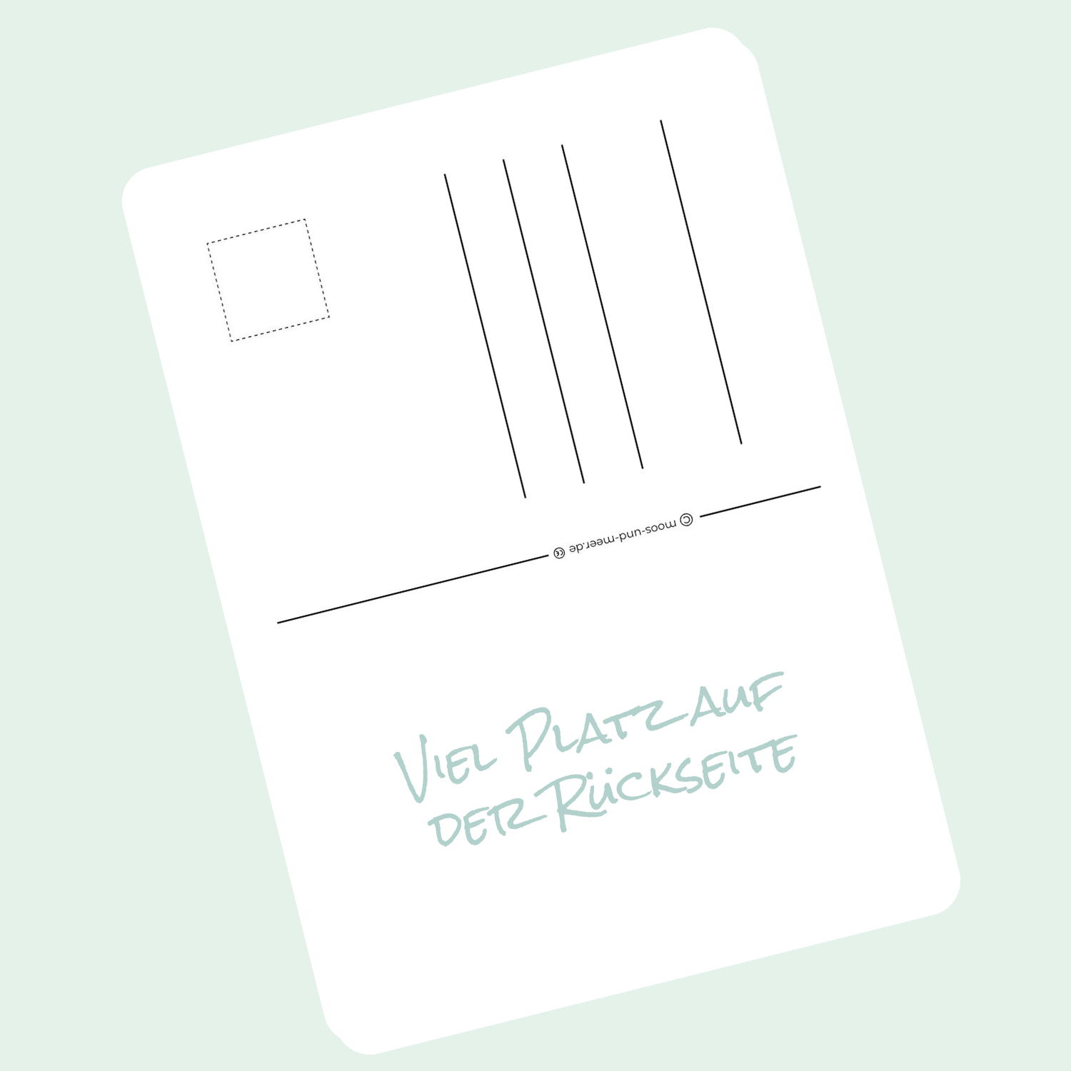 Rückseite der Postkarte mit viel Platz für eine persönliche Nachricht. 
