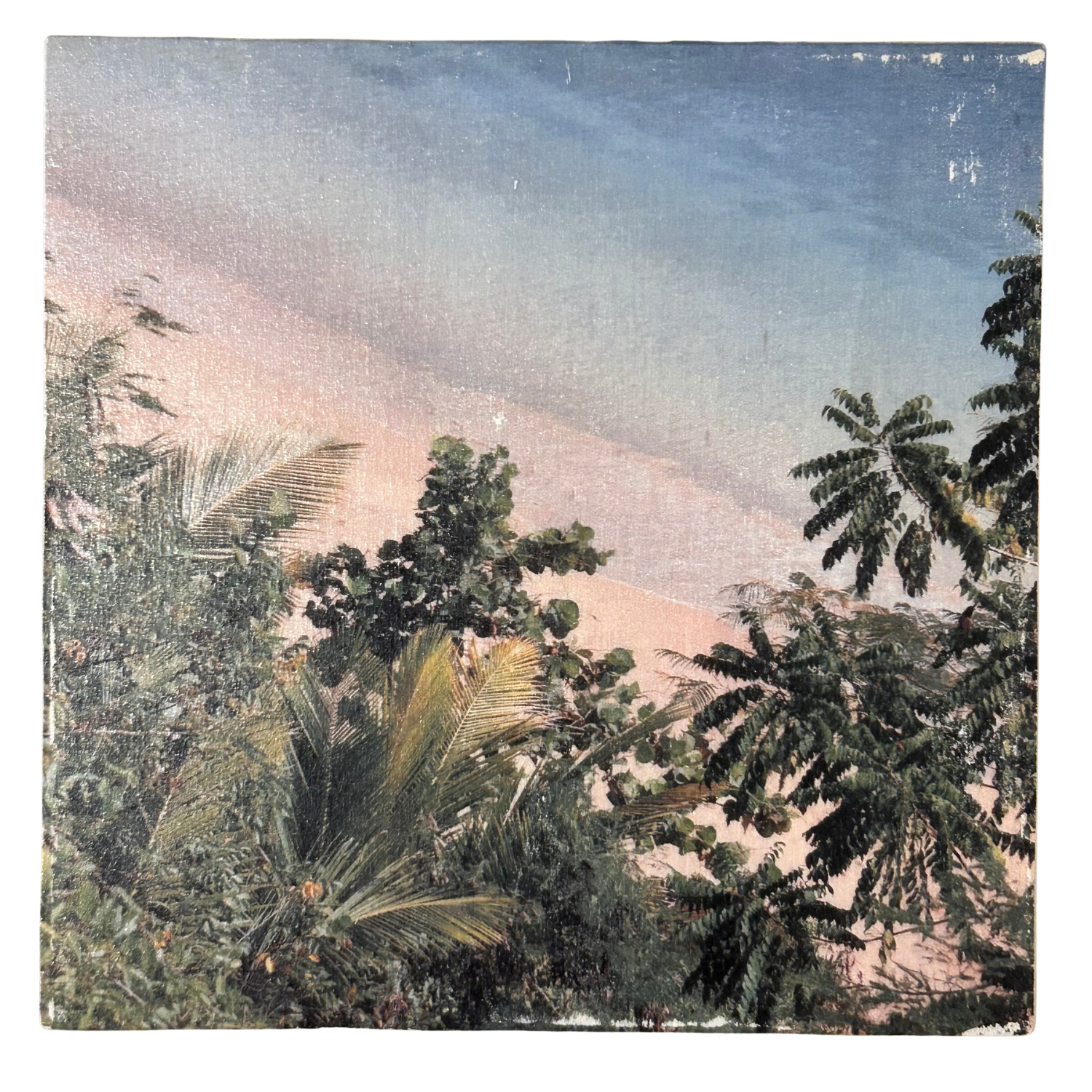 Holzbild "Tropische Bucht" - 15x15cm | Handgemachter Foto-Transfer auf Holz